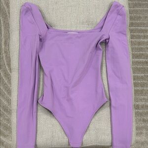 Aritzia Purple Long Sleeve Bodysuit